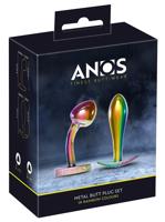ANOS Metal Rainbow - Duhový anální set (2 ks)