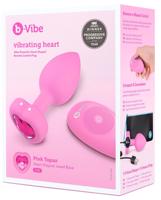 b-vibe heart - růžový anální vibrátor s dálkovým ovládáním