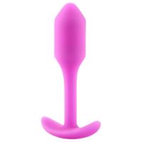 b-vibe Snug Plug 1 - růžový anální kolík s vnitřní váhou 55g