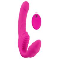 Bezkrajkový Strap-On - připínací vibrátor (růžový)