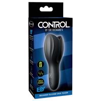 Control Cock Teaser - vodotěsný, nabíjecí vibrátor na žaluda (černý)