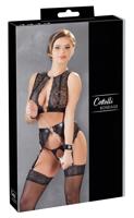 Cottelli Bondage - krajkový spodní prádlo set (4 díly)