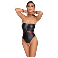 Cottelli Bondage - lesklé body a pouta na ruce (černé) - M