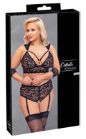 Cottelli Bondage Plus Size - krajková souprava podprsenky (černá) - 4XL