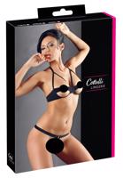 Cottelli - Kovové kruhy podprsenka set (černý) - 85B/L