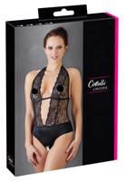 Cottelli – Krajkované body s krčním páskem (černé)