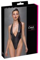 Cottelli Party - Lesklé body s nákrčníkem (černé) - XL