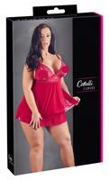 Cottelli Plus Size - Krajkový lehký babydoll (červený) - 3XL