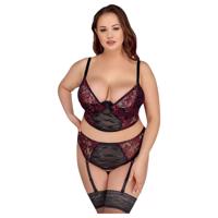 Cottelli Plus Size – souprava podprsenky (červená)