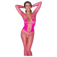 Cottelli - síťovaný catsuit (růžový) - S-L