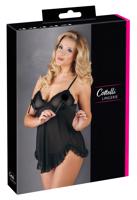 Cottelli - Svůdný, volánkový babydoll (černý) - XL