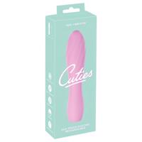 Cuties Mini 3 - nabíjecí, vodotěsný, růžový vibrátor s rýhami