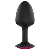 Dorcel Geisha Ruby M - anální kolík s růžovým kamenem (černý)