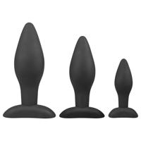 Easytoys Rocket - anální kolík sada - černá (3 díly)