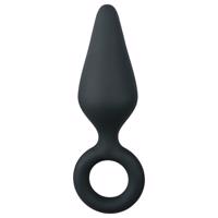 Easytoys Špičatý Plug - anální kolík s kroužkem - střední (černý)