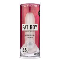 Fat Boy Mikro Rýhovaný - penisový návlek (15cm) - bílý
