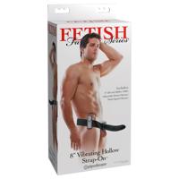 Fetish černý Strap-On 8: dutý vibrátor na připnutí