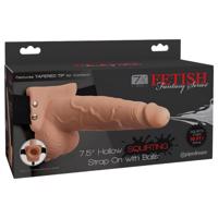 Fetish Strap-On 7,5 - připevnitelný, stříkající dildo (přírodní)