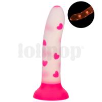 Glow In The Dark Stick Heart Dildo svítící ve tmě se srdíčky