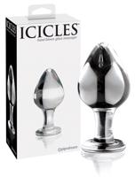 Icicles No. 25 - kónický skleněný anální kolík (průhledný)