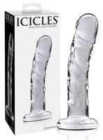 Icicles No. 62 - Skleněné dildo ve tvaru penisu (průhledné)