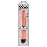 King Cock 10 Stiffy - voděodolný realistický vibrátor (25 cm) - tělová barva