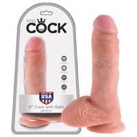 King Cock 8 varlatový dildo (20 cm) - přírodní