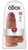 King Cock 9 Chubby - přísavný dildo (23 cm) - tmavá přírodní