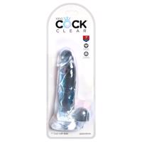 King Cock Clear 7 - přísavkový dildo s varlaty (18 cm)
