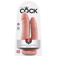 King Cock Double Penetrator - realistické dvojité dildo (přírodní)