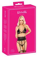 Kissable - Set s páskovou podprsenkou (černá)