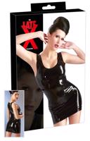 LATEX - černé mini šaty bez rukávů