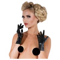 LATEX - krátké, unisex rukavice (černé) - M