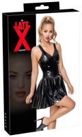 LATEX - minišaty s volánovou sukní (černé) - XL
