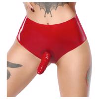 LATEX - realistické dildo s kapkou (červené)