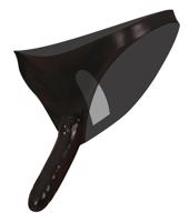 LATEX - spodní prádlo s vnitřním a vnějším dildem - černé (S-L)