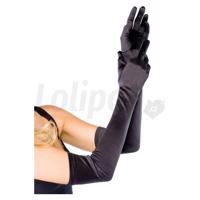 Leg Avenue Extra Long Satin Gloves 16B &amp;amp;#45; Saténové rukavičky Černá