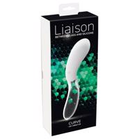 Liaison Curve - akumulátorový, LED vibrátor (průhledný-bílý)
