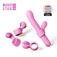 Magická hůlka - vibrátor s nástavci (růžový)