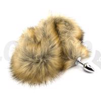 Malý kovový anální kolík s dlouhým hnědým ocáskem &amp;amp;#45; liška