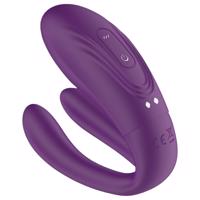 Mrow - akumulátorový, vodotěsný 3-motorový párový vibrátor (fialový)