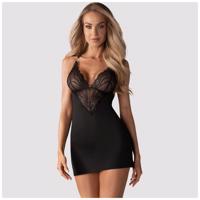 Obsessive 828&amp;amp;#45;CHE&amp;amp;#45;1 Chemise &amp;amp;amp; Thong Black