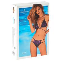 Obsessive Balitta - lesklé fialové bikiny s nákrčníkem