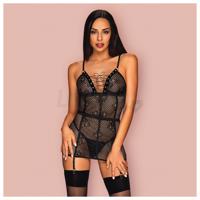 Obsessive Basitta Chemise &amp;amp;amp;amp; Thong Black