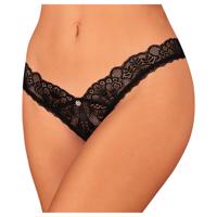 Obsessive Donna Dream - krajková otevřená tanga (černá) - M/L