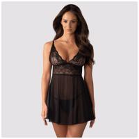Obsessive Idillia Babydoll &amp;amp;amp;amp; Thong Black