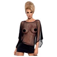 Obsessive Punker - průhledné minišaty a tanga (černé) - L/XL