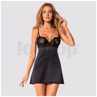 Obsessive Serena Love Chemise &amp;amp;amp;amp; Thong Black