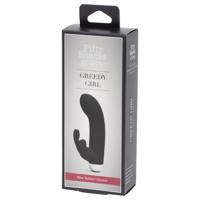Padesát odstínů šedi Greedy Girl - vibrátor s ramenem na klitoris (černý)