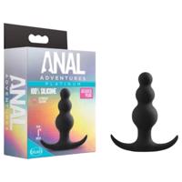 Perlový anální plug - Anal Adventures Platinum (černý)